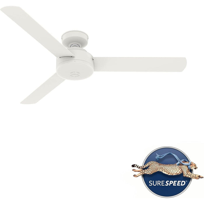 52 in. Matte White Ceiling Fan, Hugger Ceiling Fans, 3 Blade Fan-2-ErisView