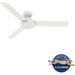 52 in. Matte White Ceiling Fan, Hugger Ceiling Fans, 3 Blade Fan-2-ErisView