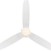 52 in. Matte White Ceiling Fan, Indoor Outdoor 3 Blade Ceiling Fan with Pull Chain, Flush Mount Outdoor Ceiling Fans-3-ErisView