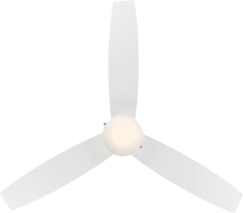 52 in. Matte White Ceiling Fan, Indoor Outdoor 3 Blade Ceiling Fan with Pull Chain, Flush Mount Outdoor Ceiling Fans-3-ErisView