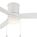 52 in. Matte White Ceiling Fan, Indoor Outdoor 3 Blade Ceiling Fan with Pull Chain, Flush Mount Outdoor Ceiling Fans-1-ErisView