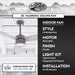 52 in. Metal Blade Ceiling Fan, Home Ceiling Fan, Cooling Ceiling Fan-6-ErisView