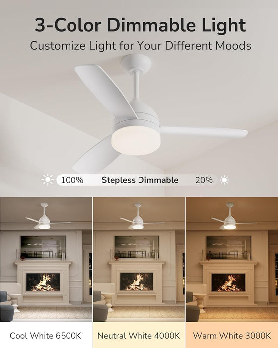52 in. Modern Black Indoor Outdoor Ceiling Fan with Light and Remote for Patio Bedroom, Farmhouse Dimmable LED Quiet Reversible Fan in Winter Summer-10-ErisView
