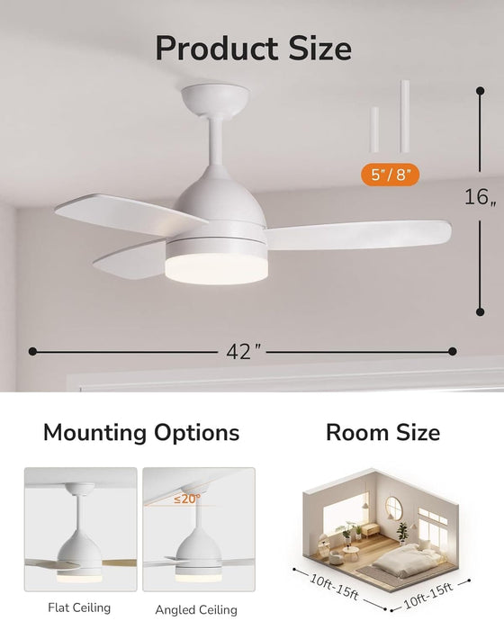 52 in. Modern Black Indoor Outdoor Ceiling Fan with Light and Remote for Patio Bedroom, Farmhouse Dimmable LED Quiet Reversible Fan in Winter Summer-14-ErisView