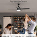 52 in. Modern Black Indoor Outdoor Ceiling Fan with Light and Remote for Patio Bedroom, Farmhouse Dimmable LED Quiet Reversible Fan in Winter Summer-2-ErisView