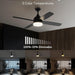 52 in. Modern Black Indoor Outdoor Ceiling Fan with Light and Remote for Patio Bedroom, Farmhouse Dimmable LED Quiet Reversible Fan in Winter Summer-3-ErisView