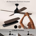 52 in. Modern Black Indoor Outdoor Ceiling Fan with Light and Remote for Patio Bedroom, Farmhouse Dimmable LED Quiet Reversible Fan in Winter Summer-7-ErisView