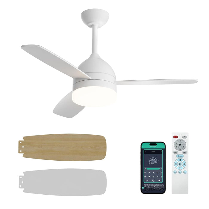 52 in. Modern Black Indoor Outdoor Ceiling Fan with Light and Remote for Patio Bedroom, Farmhouse Dimmable LED Quiet Reversible Fan in Winter Summer-8-ErisView