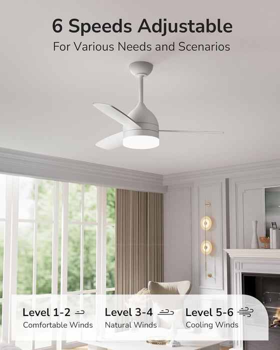 52 in. Modern Black Indoor Outdoor Ceiling Fan with Light and Remote for Patio Bedroom, Farmhouse Dimmable LED Quiet Reversible Fan in Winter Summer-9-ErisView