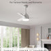 52 in. Modern Black Indoor Outdoor Ceiling Fan with Light and Remote for Patio Bedroom, Farmhouse Dimmable LED Quiet Reversible Fan in Winter Summer-9-ErisView