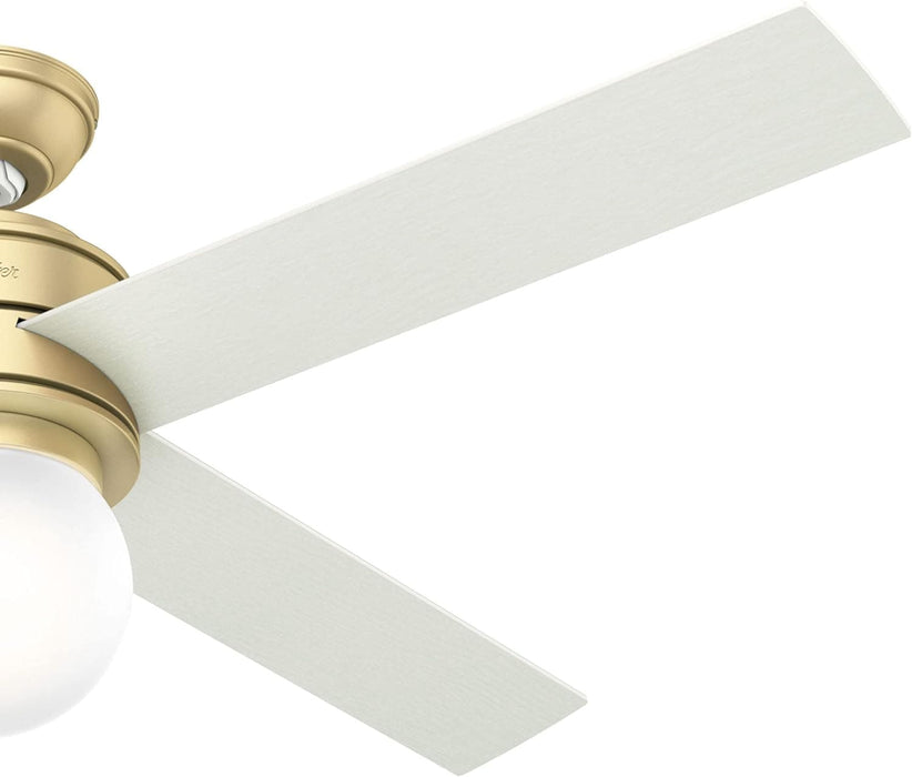 52 in. Modern Brass Ceiling Fan with LED Light Kit and Wall Control, Hugger Ceiling Fan with Light-11-ErisView