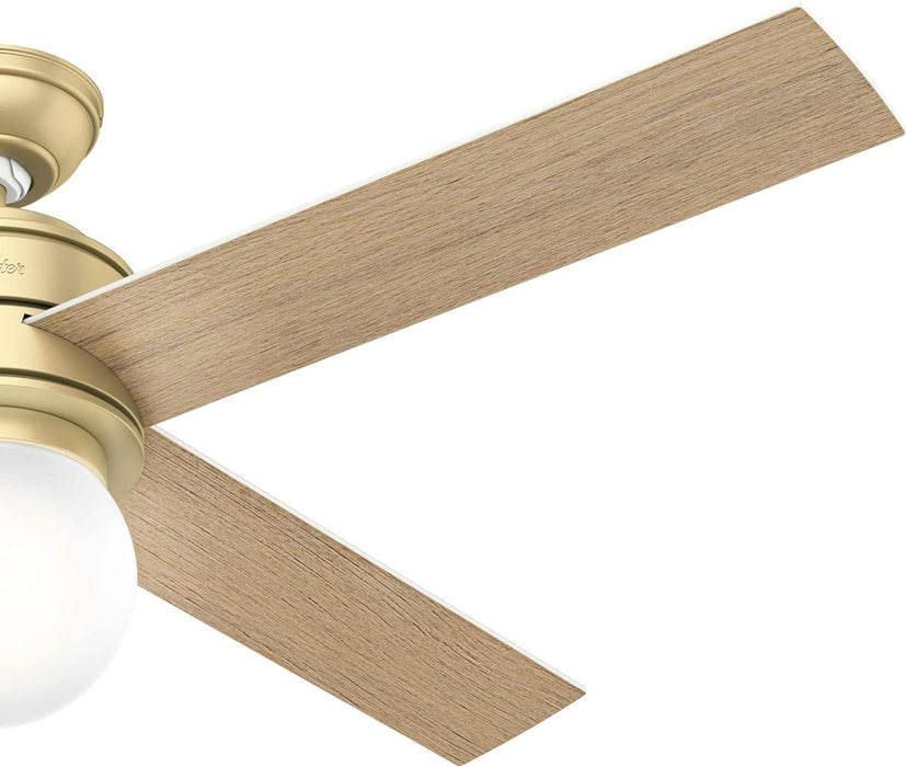 52 in. Modern Brass Ceiling Fan with LED Light Kit and Wall Control, Hugger Ceiling Fan with Light-12-ErisView