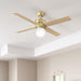 52 in. Modern Brass Ceiling Fan with LED Light Kit and Wall Control, Hugger Ceiling Fan with Light-4-ErisView