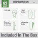 52 in. Modern Brass Ceiling Fan with LED Light Kit and Wall Control, Hugger Ceiling Fan with Light-6-ErisView