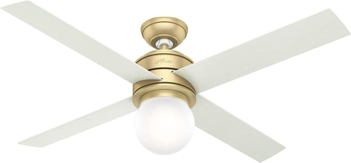 52 in. Modern Brass Ceiling Fan with LED Light Kit and Wall Control, Hugger Ceiling Fan with Light-1-ErisView