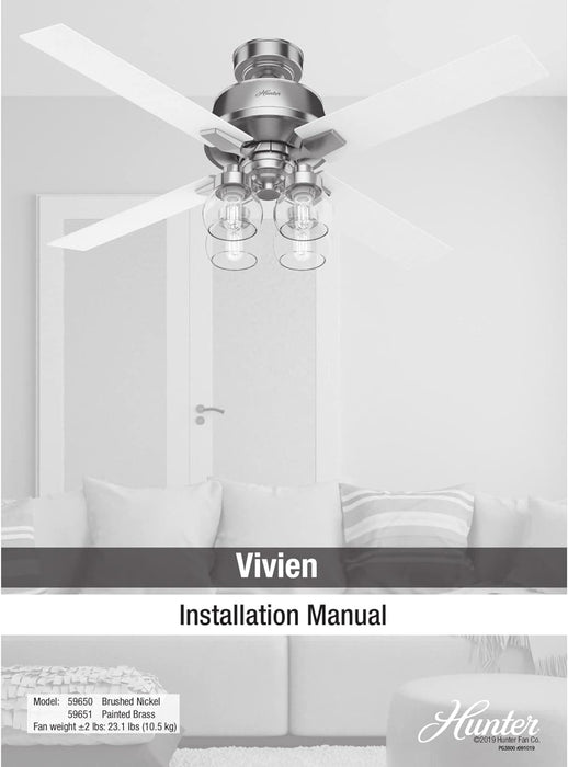 52 in. Modern Ceiling Fan, Brass Ceiling Fan, Hugger Ceiling Fans-13-ErisView