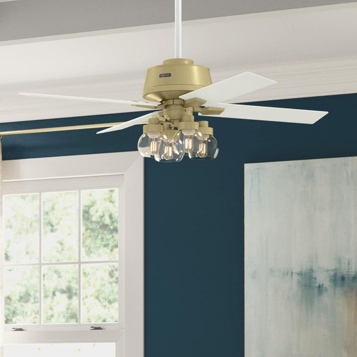 52 in. Modern Ceiling Fan, Brass Ceiling Fan, Hugger Ceiling Fans-3-ErisView