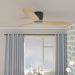 52 in. Modern Ceiling Fan NO Light, Natural Wood Low Profile Flush Mount Outdoor Remote Control Fan, Popular Ceiling Fans-8-ErisView