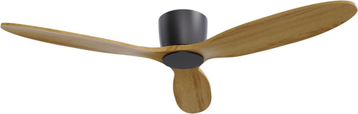 52 in. Modern Ceiling Fan NO Light, Natural Wood Low Profile Flush Mount Outdoor Remote Control Fan, Popular Ceiling Fans-1-ErisView