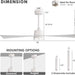 52 in. Modern Ceiling Fan NO Light, Reversible Ceiling Fan with Remote Control for Kitchen Bedroom Living Room Dining Room-10-ErisView