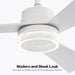 52 in. Modern Ceiling Fan NO Light, Reversible Ceiling Fan with Remote Control for Kitchen Bedroom Living Room Dining Room-14-ErisView