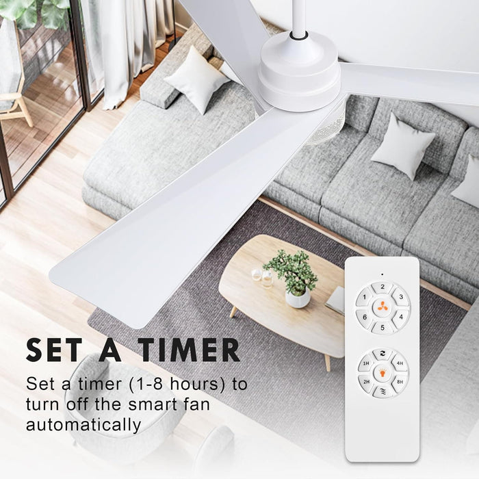 52 in. Modern Ceiling Fan NO Light, Reversible Ceiling Fan with Remote Control for Kitchen Bedroom Living Room Dining Room-15-ErisView