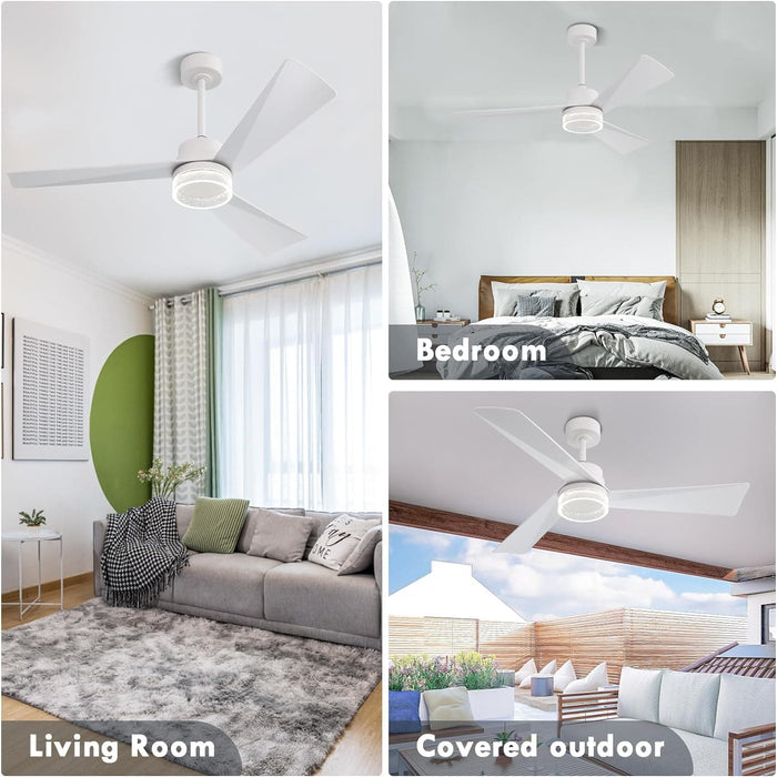 52 in. Modern Ceiling Fan NO Light, Reversible Ceiling Fan with Remote Control for Kitchen Bedroom Living Room Dining Room-16-ErisView