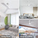 52 in. Modern Ceiling Fan NO Light, Reversible Ceiling Fan with Remote Control for Kitchen Bedroom Living Room Dining Room-8-ErisView
