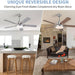 52 in. Modern Ceiling Fan, Remote Control Ceiling Fan and Light, Simple Ceiling Fan for Dining Room Bedroom Kitchen Living Room-3-ErisView