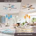 52 in. Modern Ceiling Fan, Remote Control Ceiling Fan and Light, Simple Ceiling Fan for Dining Room Bedroom Kitchen Living Room-4-ErisView