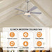 52 in. Modern Ceiling Fan, Remote Control Ceiling Fan and Light, Simple Ceiling Fan for Dining Room Bedroom Kitchen Living Room-8-ErisView