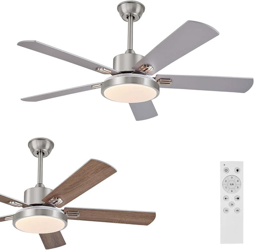 52 in. Modern Ceiling Fan, Remote Control Ceiling Fan and Light, Simple Ceiling Fan for Dining Room Bedroom Kitchen Living Room-1-ErisView