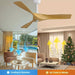52 in. Modern Ceiling Fan with 3 Wood Blades-ErisView