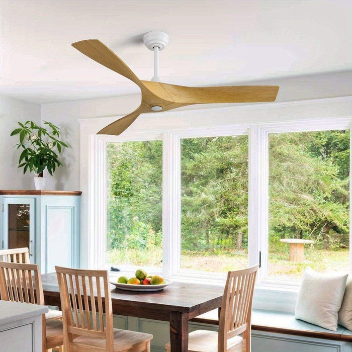 52 in. Modern Ceiling Fan with 3 Wood Blades-ErisView