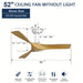 52 in. Modern Ceiling Fan with 3 Wood Blades-ErisView