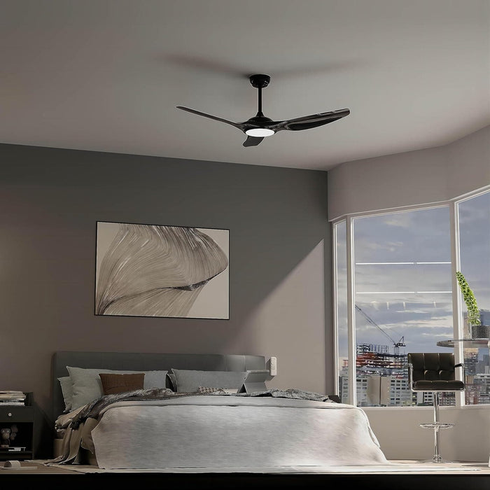 52 in. Modern Ceiling Fan with Bright Light and Remote, 3 Blade Reversible Quietest Fan For Sleeping for Living Room Bedroom-6-ErisView