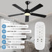 52 in. Modern Ceiling Fan with Light, Black Low Profile Outdoor Ceiling Fan with APP Remote Control for Patio, Reversible Indoor Bedroom Living Room Fan-4-ErisView