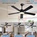 52 in. Modern Ceiling Fan with Light, Black Low Profile Outdoor Ceiling Fan with APP Remote Control for Patio, Reversible Indoor Bedroom Living Room Fan-7-ErisView