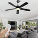 52 in. Modern Ceiling Fan with Light, Black Low Profile Outdoor Ceiling Fan with APP Remote Control for Patio, Reversible Indoor Bedroom Living Room Fan-9-ErisView