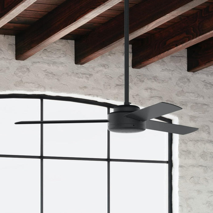 52 in. Modern Ceiling Fan with Wall Control, Matte Black Ceiling Fan, Hugger Ceiling Fans-5-ErisView