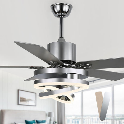 52 in. Modern Chandelier Ceiling Fan with Light, Remote Control Fandelier, Indoor Reversible DC Ceiling Fan, Living Room Ceiling Fan with Light-1-ErisView