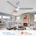52 in. Modern Fan with Light, Silver Ceiling Fan with Remote, Quiet Reversible DC Ceiling Fan, LED 3 Blade Indoor Ceiling Fans for Bedroom Living Room -4-ErisView