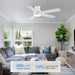 52 in. Modern Flush Mount Low Profile Ceiling Fan with Lights and Remote, Dimmable Bedroom Ceiling Fans, Living Room Fan, Brushed Nickel Ceiling Fan-11-ErisView