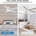 52 in. Modern Flush Mount Low Profile Ceiling Fan with Lights and Remote, Dimmable Bedroom Ceiling Fans, Living Room Fan, Brushed Nickel Ceiling Fan-15-ErisView
