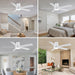 52 in. Modern Flush Mount Low Profile Ceiling Fan with Lights and Remote, Dimmable Bedroom Ceiling Fans, Living Room Fan, Brushed Nickel Ceiling Fan-17-ErisView