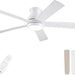 52 in. Modern Flush Mount Low Profile Ceiling Fan with Lights and Remote, Dimmable Bedroom Ceiling Fans, Living Room Fan, Brushed Nickel Ceiling Fan-18-ErisView