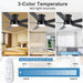 52 in. Modern Flush Mount Low Profile Ceiling Fan with Lights and Remote, Dimmable Bedroom Ceiling Fans, Living Room Fan, Brushed Nickel Ceiling Fan-21-ErisView