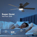 52 in. Modern Flush Mount Low Profile Ceiling Fan with Lights and Remote, Dimmable Bedroom Ceiling Fans, Living Room Fan, Brushed Nickel Ceiling Fan-22-ErisView