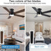 52 in. Modern Flush Mount Low Profile Ceiling Fan with Lights and Remote, Dimmable Bedroom Ceiling Fans, Living Room Fan, Brushed Nickel Ceiling Fan-24-ErisView
