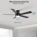 52 in. Modern Flush Mount Low Profile Ceiling Fan with Lights and Remote, Dimmable Bedroom Ceiling Fans, Living Room Fan, Brushed Nickel Ceiling Fan-25-ErisView